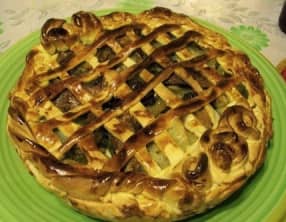 Tourte gourmande poireaux, pommes de terre, foie gras
