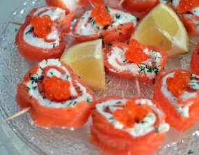 Roulés au saumon fumé et chèvre frais