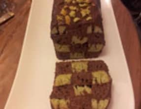 Cake damier chocolat-pistache