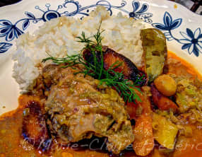 Curry de poulet aux carottes multicolores