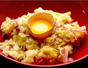 Courge spaghetti carbonara