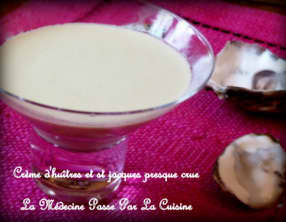 Crème d'huîtres et Saint Jacques pochées