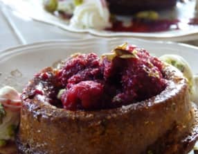 Biscuit pistache et framboise