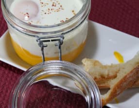Oeufs Cocotte à la Purée de Potimarron Chèvrée