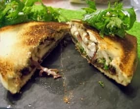 Croques Monsieur courgette, mozzarella, bresaola et patin couffin