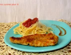Escalopes panées au riz soufflé sauce tomate express