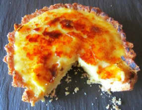 Tarte à la crème d'oranges caramélisée façon crème brûlée