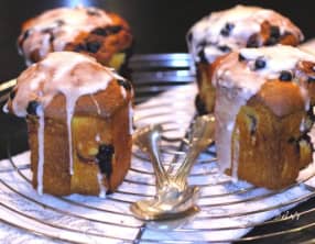 Cakes pomme myrtille glacés à l'orange