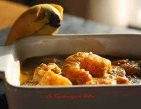 Curry de crevettes et bananes