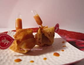 Aumônières de pommes caramélisées