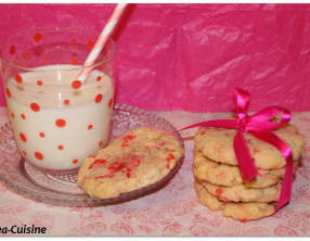 Cookies aux pralines roses et chocolat blanc