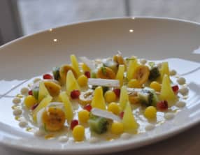 Soupe de fruits exotiques au rhum et citron vert