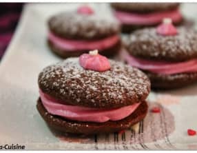 Whoopies pie chocolat et crème à la rose