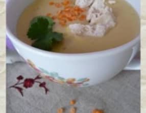 Velouté de lentilles corail au poulet