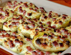 Pomme de terre au four gratinée au Chavignol