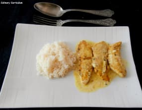 Poulet mariné curry, épices, coco