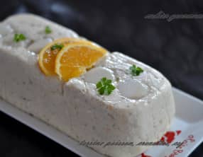 Terrine de poisson, crevettes et coquilles st jacques aux agrumes