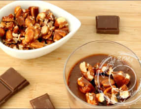 Crèmes au chocolat au lait et cacahuètes