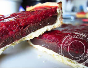Tarte framboise et chocolat