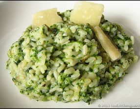 Risotto aux épinards et chèvre frais