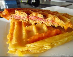 Gaufres feuilletées jambon fromage