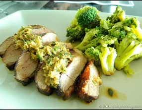 Magret grillé et sauce gingembre et wasabi