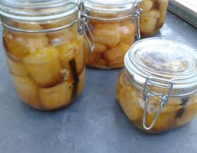 Petits Babas rhum, agrumes en bocal