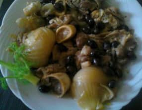 Jarret de veau confit aux olives