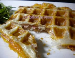Gaufres feuilletées jambon et Comté