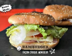 Hamburger façon croque monsieur à la plancha