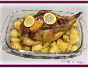 Poulet au citron avec pommes de terre