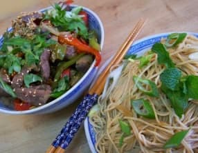 Boeuf sauté aux poivrons