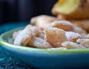 Gingembre confit dans le sirop d’érable