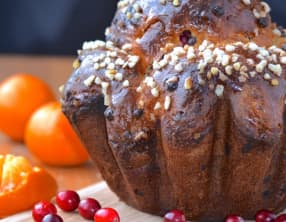 Brioche chocolat canneberge et zeste de clémentine