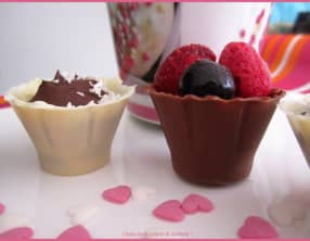 Bouchées chocolat et bouchées fruits rouges