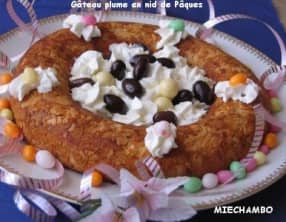 Gâteau plume en nid de Pâques