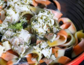 Tagliatelles au cabillaud, sauce cerfeuil