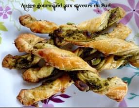 Flûtes au pesto et aux pignons de pin