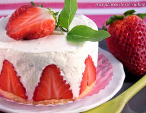 Fraises à la chantilly mascarpone, citron vert et basilic façon fraisier