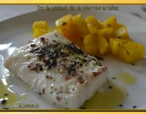 Dos de cabillaud, dés de céleri-rave au safran