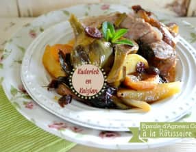 Epaule d'agneau confit à la rôtissoire