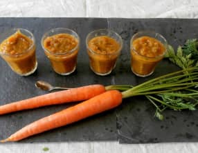 Purée de courgettes et carottes en verrines