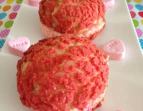 Choux craquelin vanille praline rose