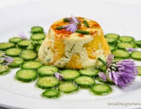 Timbales de fleurs de courgettes à la brousse de brebis
