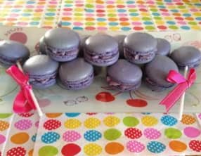 Macarons myrtilles et vanille