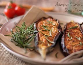 Aubergines Farcies aux Deux Fromages