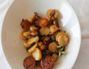 Pommes de terre grenailles poêlées à l'huile d'olive et sauge