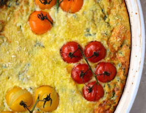 Gratin d’épinards et tomates cerises