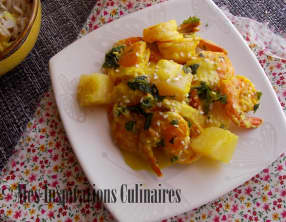 Crevettes ananas et lait de coco