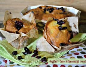 Muffins et cake à l'ananas et cranberries